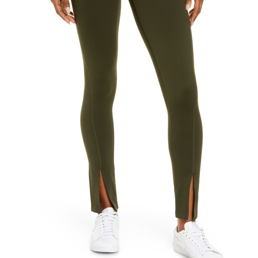 Zella Split Hem Legging yoga pants Asana Green size small EUC
